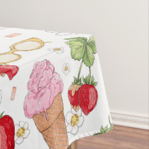 Strawberry Sundae Pattern Tablecloth