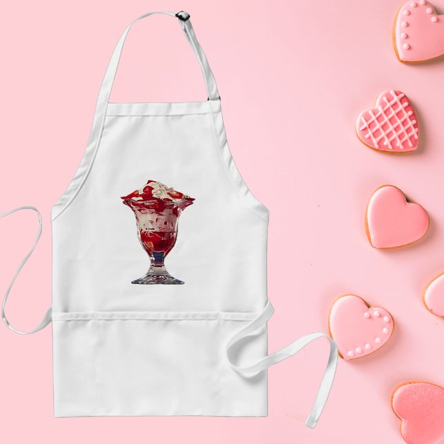 Strawberry Sundae Standard Apron (Strawberry Sundae Adult Apron)