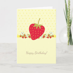 Strawberry Sweet baby First Birthday Party Card