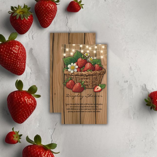 Strawberry Sweet Basket Baby Shower Enclosure Card (Creator Uploaded)