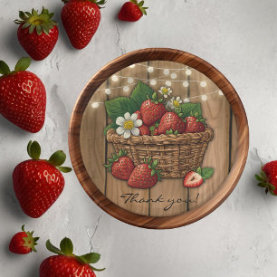 Strawberry Sweet Basket Baby Shower Paper Plate