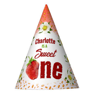  Strawberry Sweet ONE First Birthday Party Hat