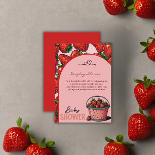 Strawberry Sweet Pink Bucket Baby Shower Enclosure Card