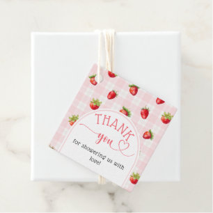Strawberry Sweet Rustic diaper Baby Girl Shower  Favour Tags