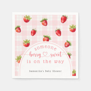 Strawberry Sweet Rustic diaper Baby Girl Shower Napkin