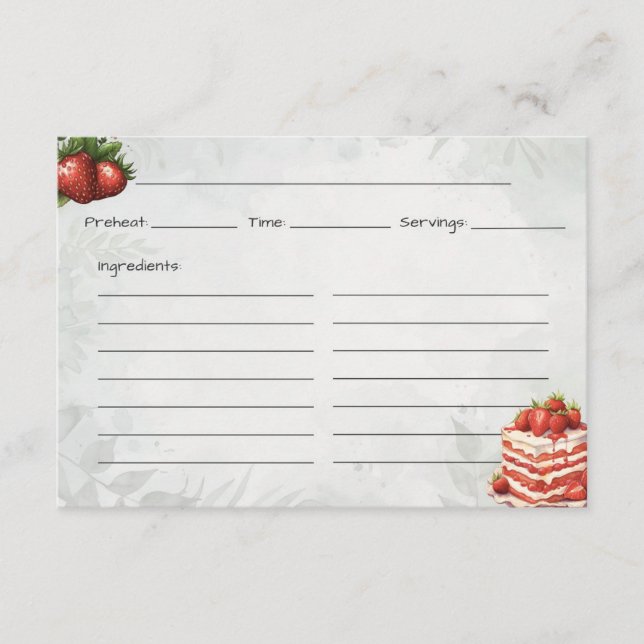 Strawberry Sweet Treat Basic Recipe Card (Front)