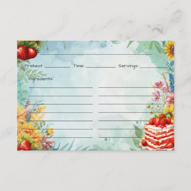 Strawberry Sweet Treat Recipe Card (Front)