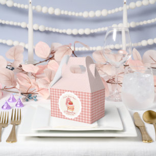 Strawberry Sweet Watercolor Girl 1st Birthday Favour Box