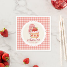 Strawberry Sweet Watercolor Girl 1st Birthday