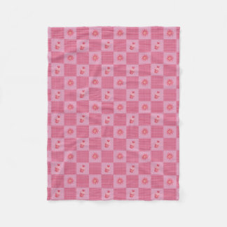 Strawberry Sweetheart Patchwork Fleece Blanket