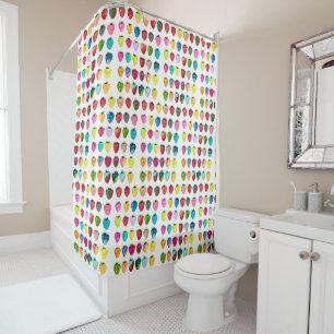 Strawberry sweetness cute fruit watercolor shower curtain