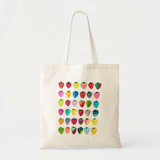 Strawberry sweetness cute fruit watercolor tote bag (Front)