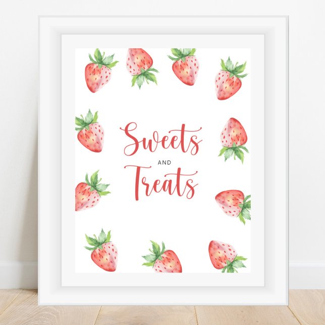Strawberry - sweets and treats baby shower poster (Creator Uploaded)
