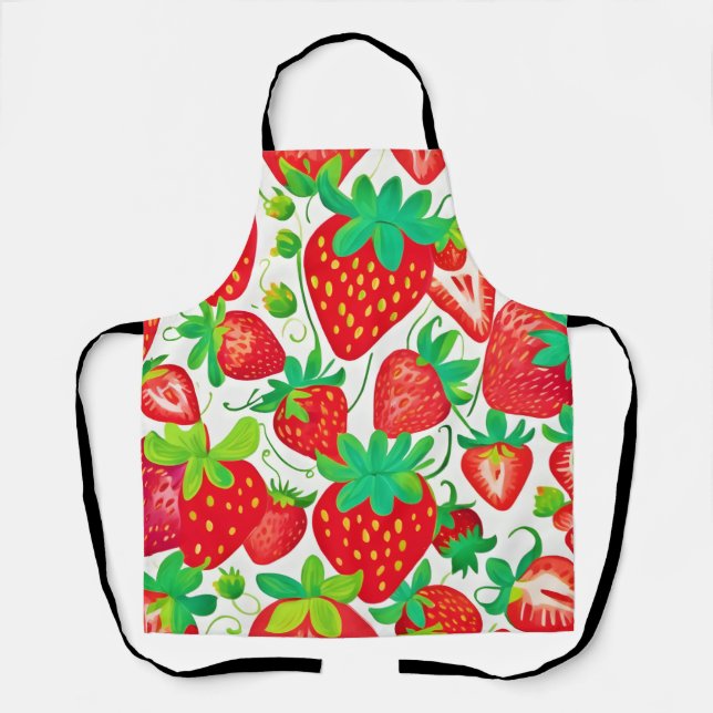 Strawberry Swirl Pattern Apron (Front)