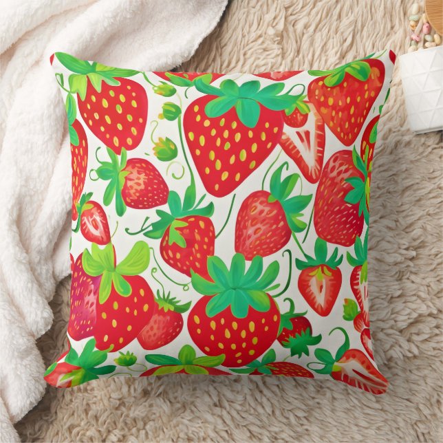 Strawberry Swirl Pattern Cushion (Blanket)
