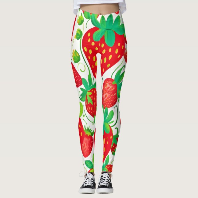 Strawberry Swirl Pattern Leggings (Front)
