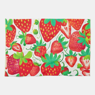 Strawberry Swirl Pattern Tea Towel