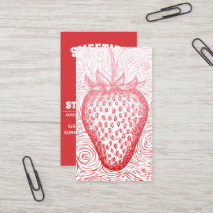 strawberry swirl with QR code Business Card