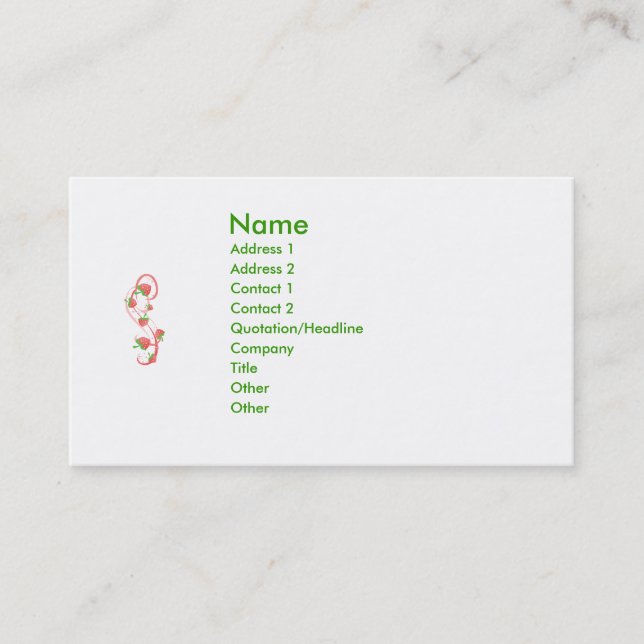 Strawberry Swirls Forever Business Card (Front)