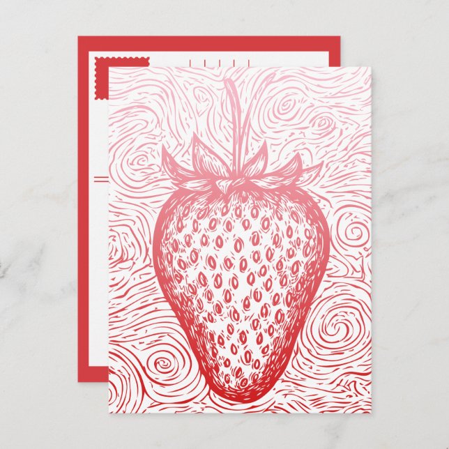 strawberry swirls holiday postcard (Front/Back)