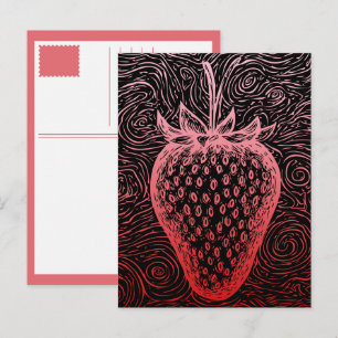 strawberry swirls holiday postcard