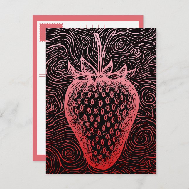 strawberry swirls holiday postcard (Front/Back)