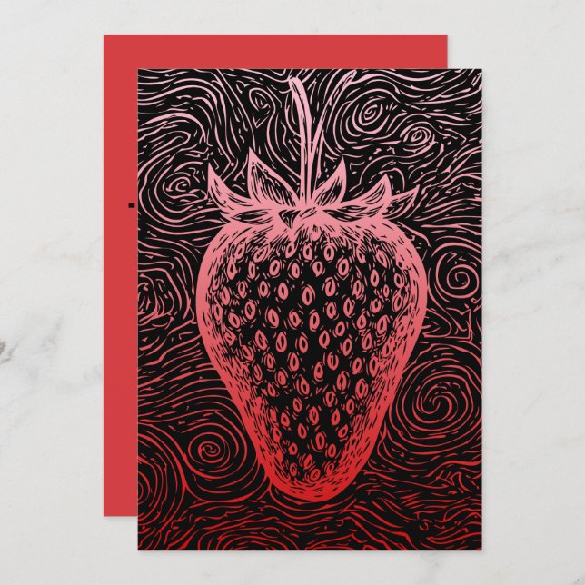 strawberry swirls invitation (Front/Back)