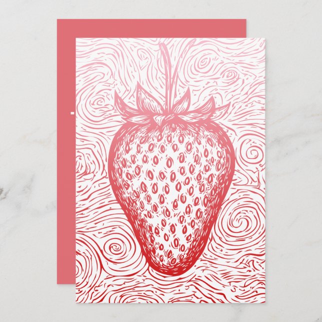 strawberry swirls invitation (Front/Back)