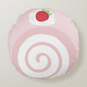 Strawberry Swiss Roll Cake Pillow