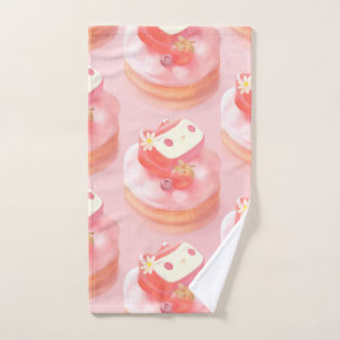 Strawberry Tart Illustration Bath Towel Set