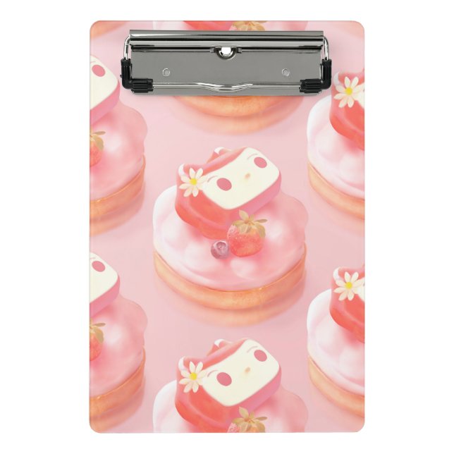Strawberry Tart Illustration Mini Clipboard (Front)