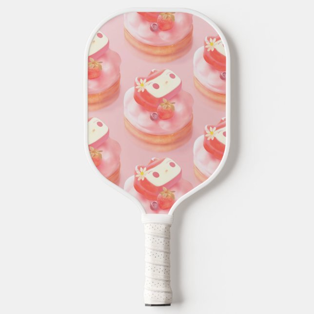 Strawberry Tart Illustration Pickleball Paddle (Front)