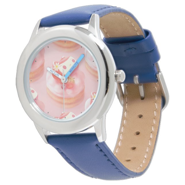 Strawberry Tart Illustration Watch (Angled)