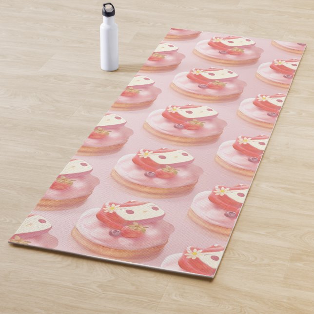 Strawberry Tart Illustration Yoga Mat (In Situ)