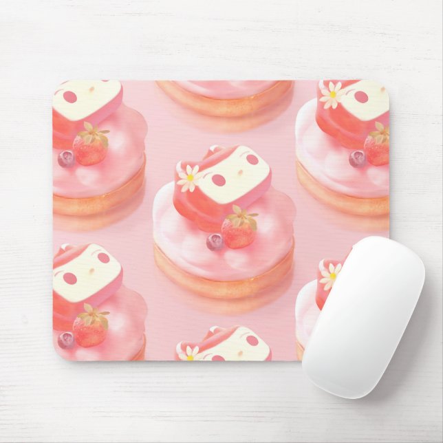 Strawberry Tart Mouse Mat (With Mouse)