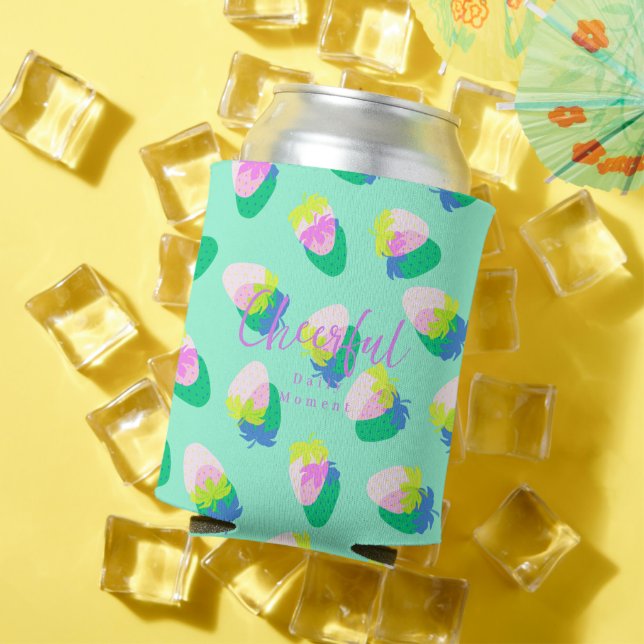 Strawberry Teal Can Cooler (In Situ Summer)