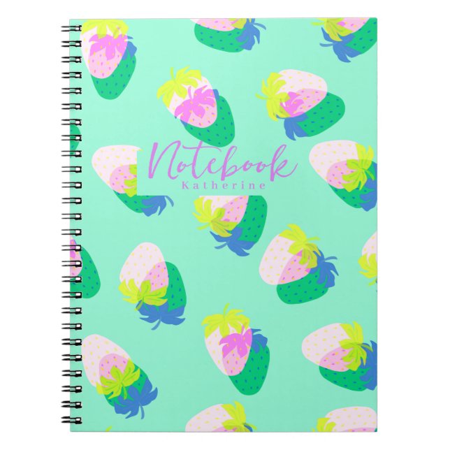 Strawberry Teal Notebook (Front)
