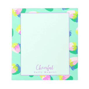 Strawberry Teal Notepad