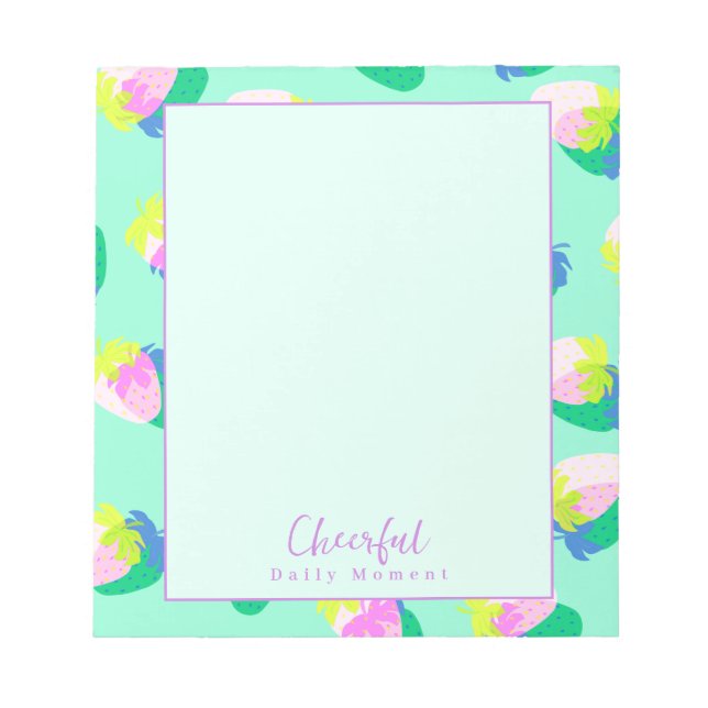 Strawberry Teal Notepad (Front)