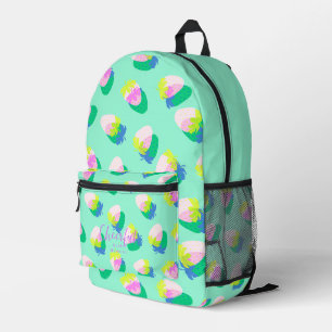 Strawberry Teal Printed Backpack