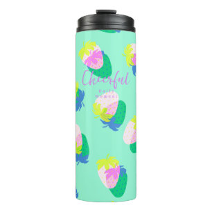 Strawberry Teal Thermal Tumbler