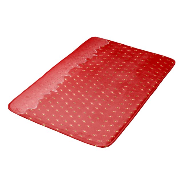 Strawberry Textured Background Liquid Fruit Jam   Bath Mat (Angled)