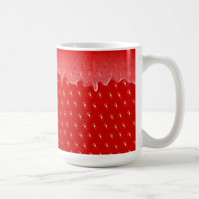Strawberry Textured Background Liquid Fruit Jam    Coffee Mug (Right)