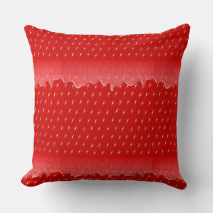 Strawberry Textured Background Liquid Fruit Jam    Cushion