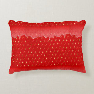 Strawberry Textured Background Liquid Fruit Jam Decorative Cushion