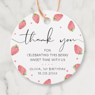 Strawberry Thank You Berry Favour Gift Tags