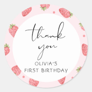 Strawberry Thank You Berry Favour Gift Tags