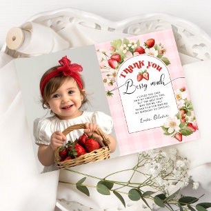 Strawberry thank you berry much card