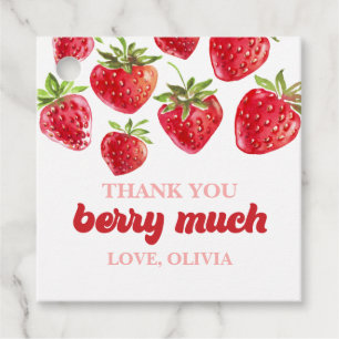 Strawberry Thank You Berry Much Favour Gift Tags
