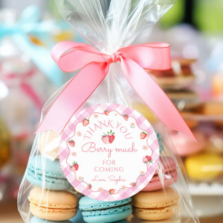 Strawberry Thank You Berry Much for Coming Classic Round Sticker